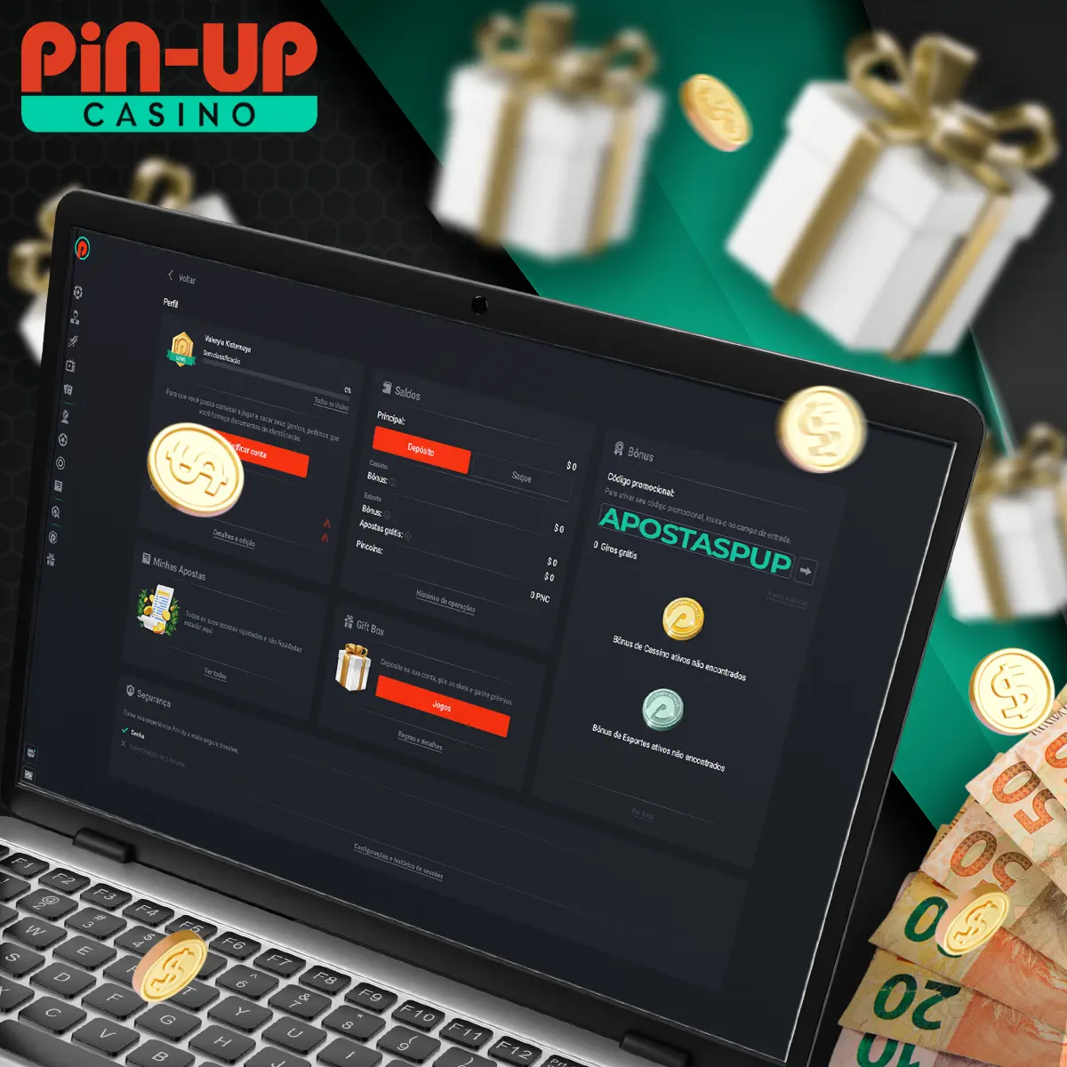 Código promocional gratuito para el bono de registro Pin Up