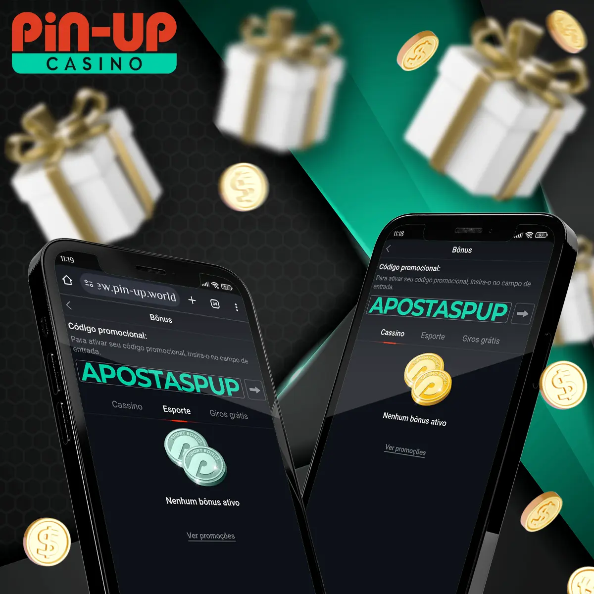 Cómo utilizar pomocode Pin-Up en la aplicación móvil